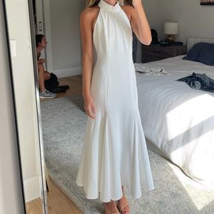 Milly White Halter Wedding Dress